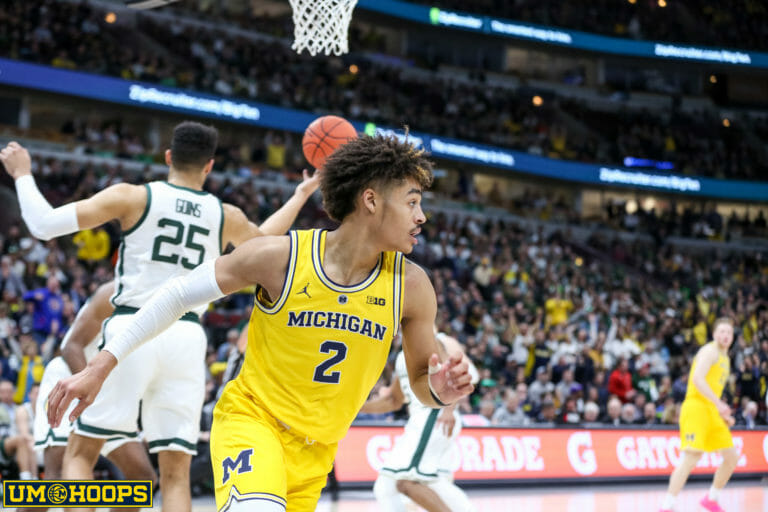 Jordan Poole playing for Michigan, 2018-19
